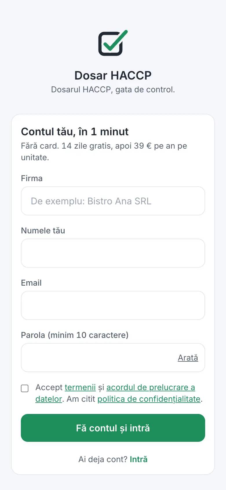 Îți faci contul (date demonstrative)