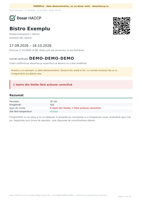 La control, apeși un buton (date demonstrative)